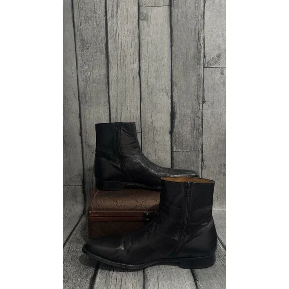 Magnanni Men’s Donosti Black Leather Side Zip Ankle Boots 12682 Sz 9.5 - Picture 2 of 9